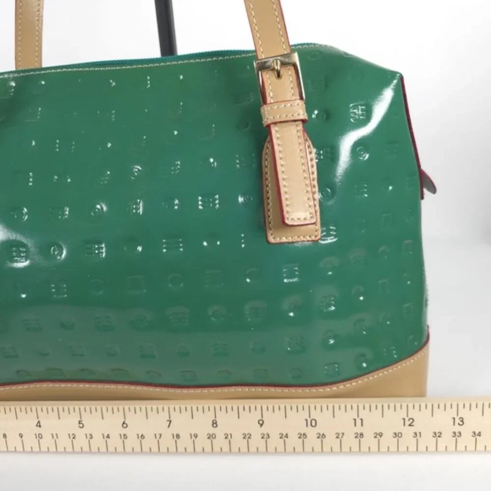ARCADIA Made in Italy 🇮🇹‎ Bugatti GENUINE PATENT LEATHER Double Handle Purse